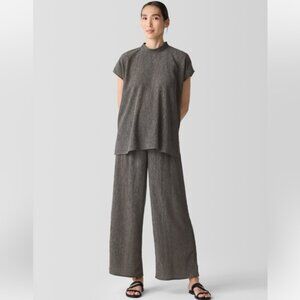 Eileen Fisher Woven Plissé Wide Leg Pant